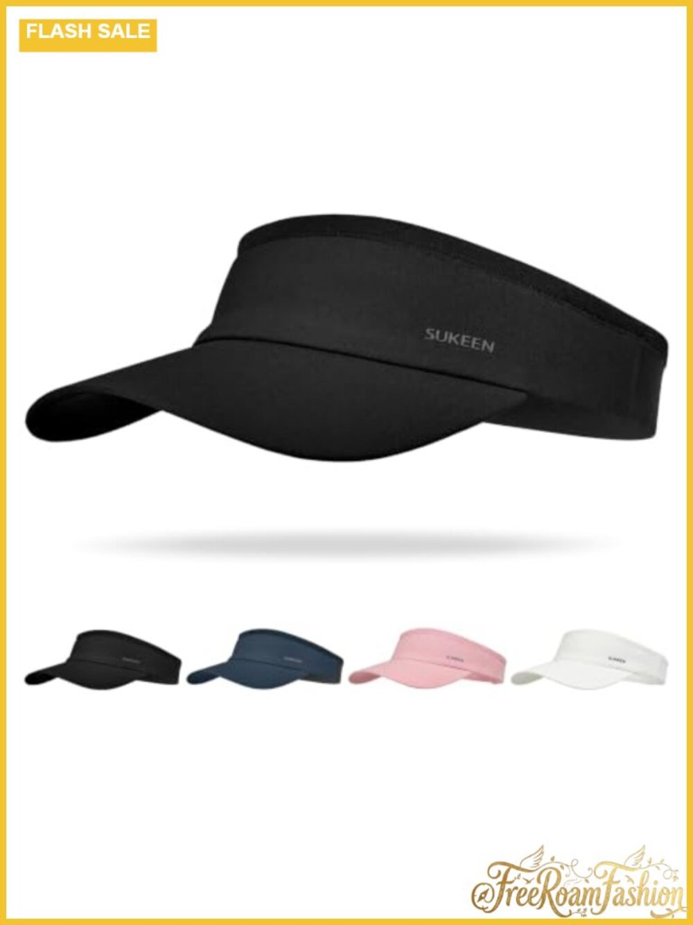 Sukeen Stretchy Sport Sun Visor Moisture Wicking Foldable UPF50